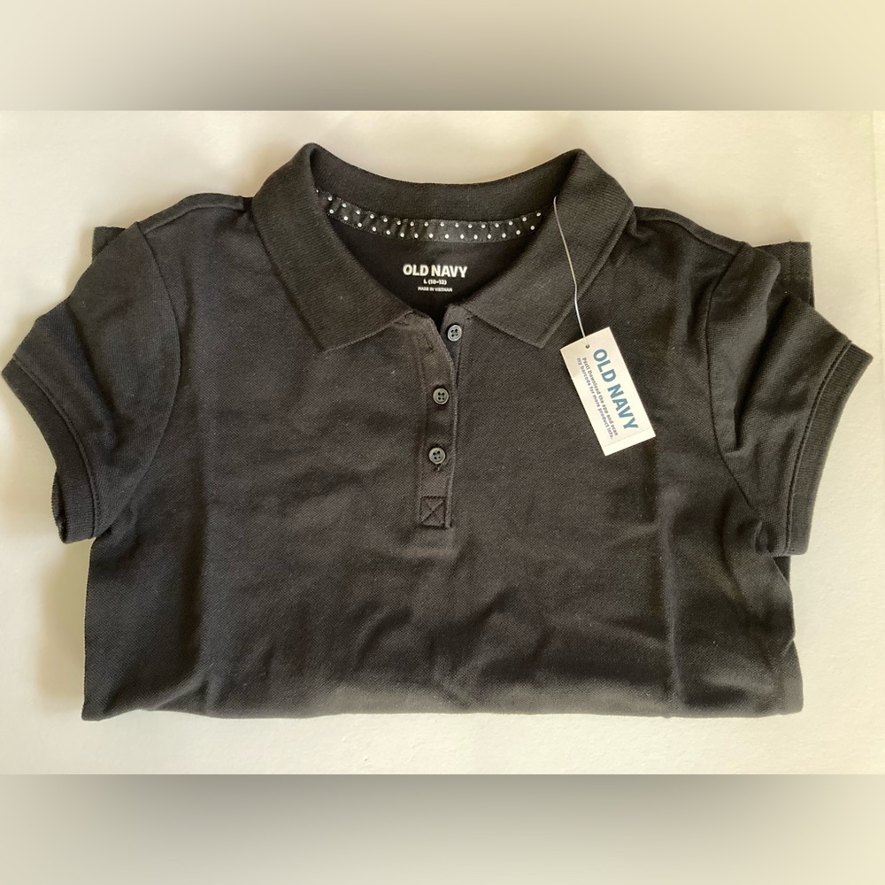 Old Navy | NWT Girls Polo Black Shirt - Picture 2 of 3